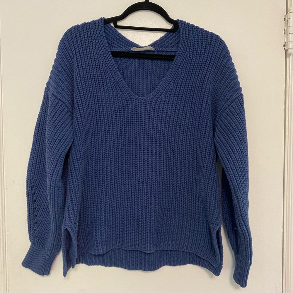 Everlane Textured Cotton V-Neck Sweater